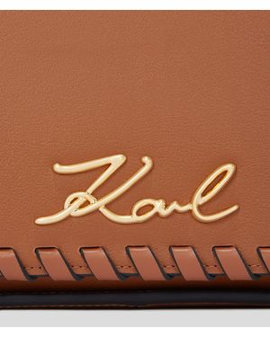 Karl Lagerfeld K/Signature Whipstitch Crossbody Bag - Brown