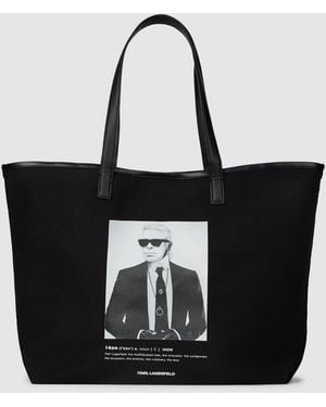 KARL LAGERFELD Karl Photo Print Shopper - Black