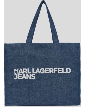 KL Jeans Logo Denim Shopper - Blue