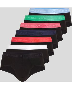 Karl Lagerfeld Day Of The Week Briefs (Pack Of Seven) - Black