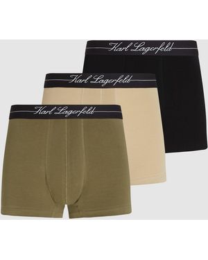KARL LAGERFELD Hotel Karl Trunks – 3-Pack, Multicoloured - Green