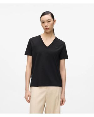 KARL LAGERFELD Signature V-Neck T-Shirt - Black
