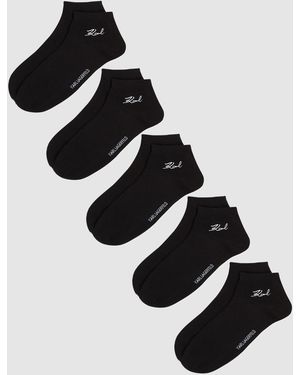 KARL LAGERFELD Signature Short Socks – 5-Pack - Black