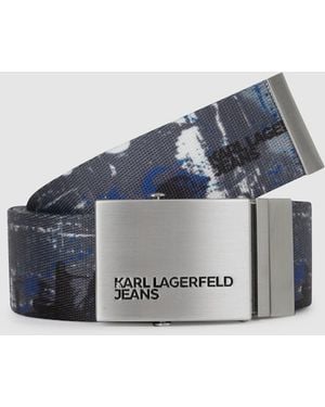 KL Jeans Graffiti Print Webbing Belt, Multicoloured - Blue