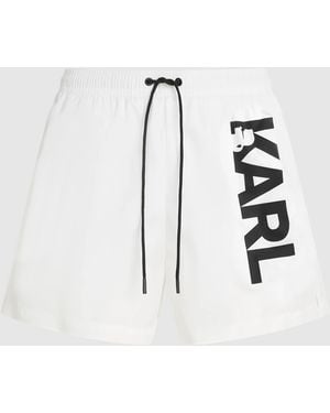 KARL LAGERFELD Logo Short Boardshorts - White