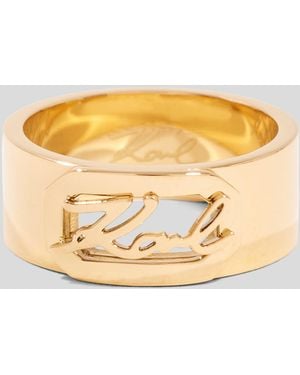 KARL LAGERFELD Kar Signature Ring - Metallic