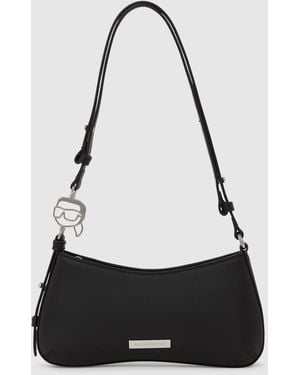 KARL LAGERFELD Ikon Smooth Mini Shoulder Bag - Black