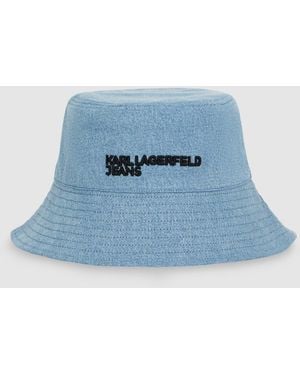 KL Jeans Reversible Denim Bucket Hat - Blue