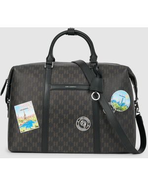 KARL LAGERFELD Ikon Monogram Weekender Bag - Black