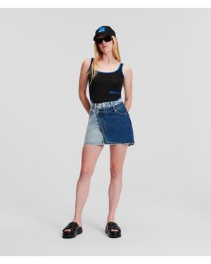 KL Jeans Double-Layer Miniskirt - Blue