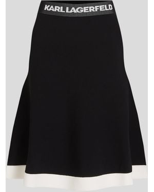 Karl Lagerfeld Flared Knit Skirt - Black