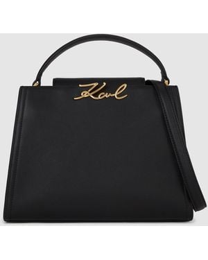 Karl Lagerfeld K/Signature Medium Top Handle Bag - Black