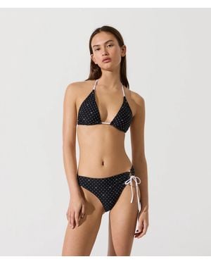 KARL LAGERFELD Polka Dot Triangle Bikini Top - Multicolour