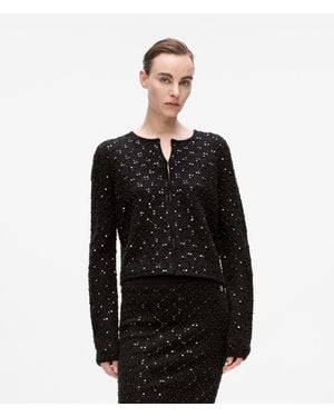 Karl Lagerfeld Cardigan À Sequins - Noir