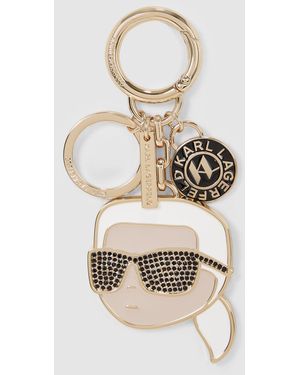 Karl Lagerfeld Ikon Rhinestone Keychain - Natural