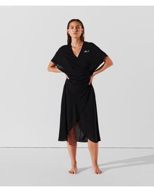 Karl Lagerfeld Wrap Beach Dress - Black