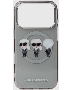 KARL LAGERFELD Ikon Karl Trio Iphone 17 Pro Case - Grey