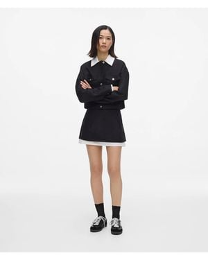 KL Jeans Schwarz-Weißer Canvas-Minirock, Damen, Größe