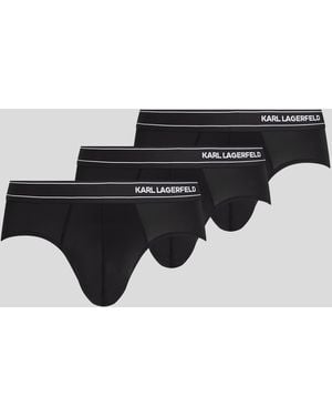 KARL LAGERFELD Logo Lightweight Briefs – 3-Pack - Black