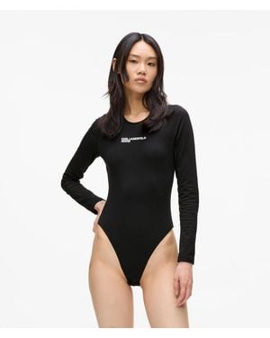 KL Jeans Long-Sleeved Bodysuit - Black