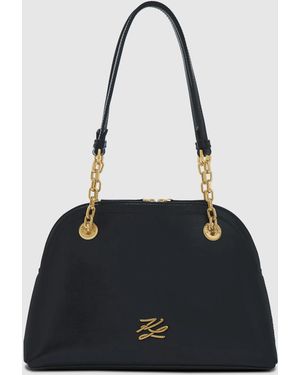 KARL LAGERFELD K/Autograph Medium Bowling Bag - Black