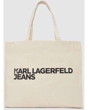 KL Jeans Logo Canvas Shopper - Natural