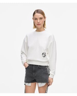 KL Jeans Monogram Sweatshirt - White