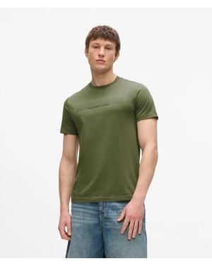 KL Jeans Slim Striped Logo T-Shirt - Green