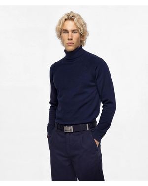 KL Jeans Leichter Strickpullover Mit Rollkragen, Herren, Größe - Blau