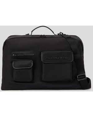 Karl Lagerfeld K/essential Nylon Weekender Bag - Black