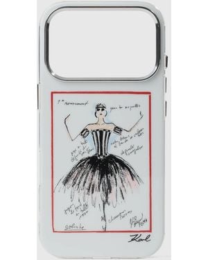 KARL LAGERFELD Sketches Iphone 17 Pro Case - White