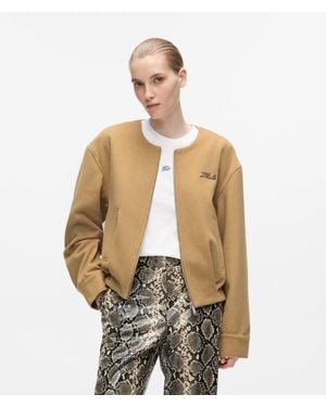 KARL LAGERFELD Après Ski Club Bomber Jacket - Natural