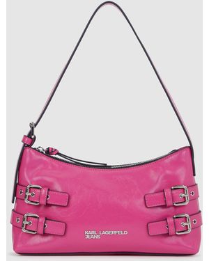 KL Jeans Buckle Shoulder Bag - Pink
