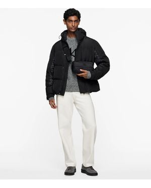 KARL LAGERFELD Monogram Puffer Jacket - Brown