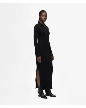 KL Jeans Zipped Maxi Knit Dress - Black