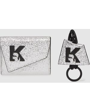 KL Jeans Geo Wallet And Keychain Gift Set - White