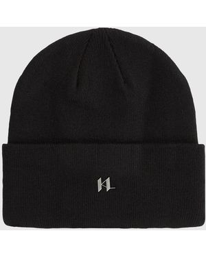 KARL LAGERFELD K/Monogram Knit Beanie - Black