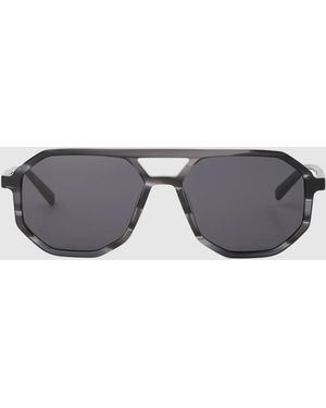 KARL LAGERFELD Slim Navigator Sunglasses - Grey