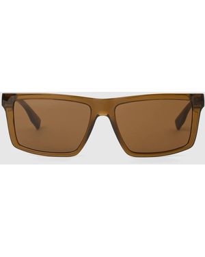 KARL LAGERFELD Logo Rectangular Sunglasses - Natural
