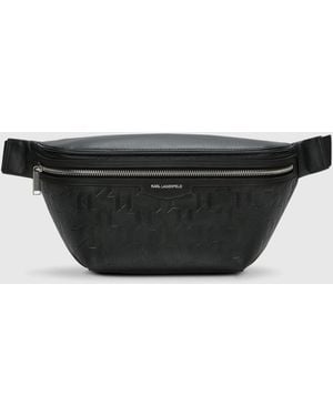 KARL LAGERFELD K/Loom Leather Belt Bag - Black