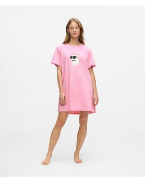 KARL LAGERFELD Ikon Rhinestone Pyjama Dress - Pink