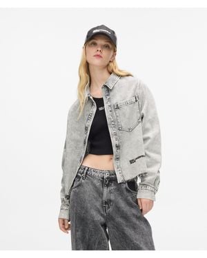 KL Jeans Bleached Denim Shirt - Grey