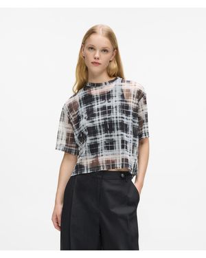 KL Jeans Checked Mesh T-Shirt - Multicolour