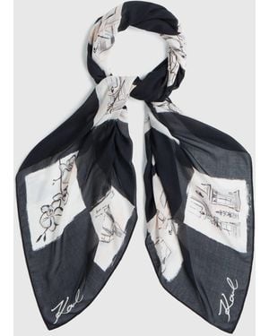 KARL LAGERFELD K/Ballet Checked Modal Blend Scarf, Multicoloured
