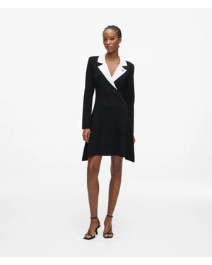 KARL LAGERFELD Monochrome Knit Blazer Dress - Black