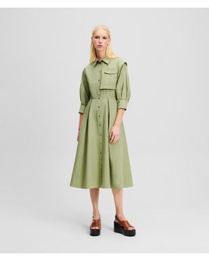 Karl Lagerfeld Cargo Shirt Dress - Green