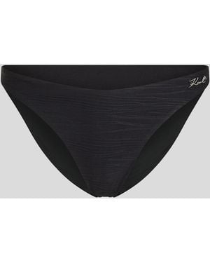 Karl Lagerfeld Geripptes Bikini-Höschen, Frau, Größe - Schwarz