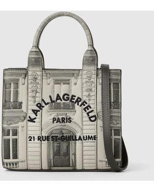 KARL LAGERFELD Exclusive Maison De Karl Mini Tote Bag, Multicoloured - White