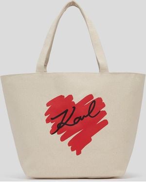 Karl Lagerfeld K/Heart Reversible Shopper - White