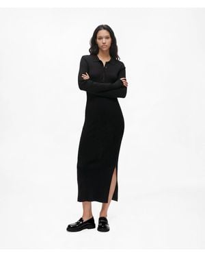 KL Jeans Polo-Kleid Mit Langen Ärmeln, Damen, Größe - Schwarz